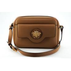 Guld/Mässing - Multifärgade Axelremsväskor Versace Brown Calf Leather Camera Shoulder Women's Bag