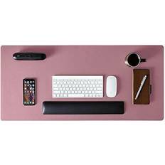 Pink Desk Mats Aothia Leather Desk Pad Protector 31.5"x15.7"