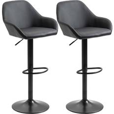 Homcom Adjustable Swivel Black Bar Stool 106cm 2pcs