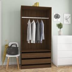 Marron Armoires vidaXL Garde-robe Chêne Marron 100x50x200 cm Bois d'ingénierie Armoire