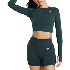 Gymshark Vital Seamless 2.0 Crop Top - Woodland Green Marl