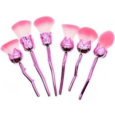 Envie Pink Aquarius Rose Makeup Brushes Set w/ Glossy Handles