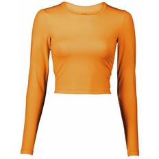 Dame - Polyamid T-skjorter Casall Crop Long Sleeve T-shirt - Sunset Yellow