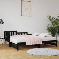 Sí Sofás vidaXL Cama Extraíble Negro 2x(90x190) cm Sofá