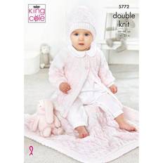 Patrons de Broderie King Cole 5772 DK Pattern Baby Cardigan Hat & Blanket