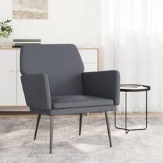 Noir Fauteuils vidaXL Gris Foncé 62x79x79 cm Velours Dark Grey Fauteuil