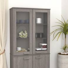 Armadi vidaXL Scaffale Per Credenza Grigio Chiaro 85x35x100 cm Legno Di Pine Armadio