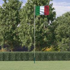 Aste per bandiera vidaXL Asta e Bandiera Italia 6.23 m Alluminio