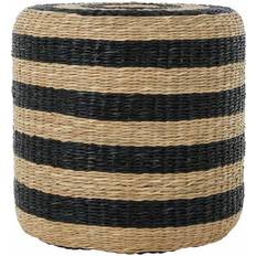 Black Stools Premier Housewares Ashby Seagrass Pouffe