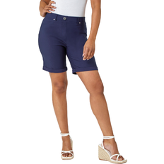 Roman Petite Turned Hem Stretch Shorts - Navy