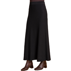 Women Skirts Roman Plain Knitted Maxi Skirt - Black