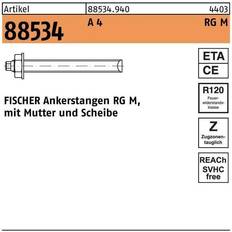 Anclajes al Suelo y Zapatas de Columna Fischer Ankerstange RG M10x350 R