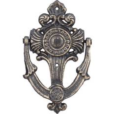 Relaxdays Door Knocker, Cast Iron, Embellished, Front Door, HxWxD: Bronze