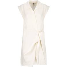 Gul - Skjortekjoler Tommy Hilfiger Linen Sleeveless Wrap Dress Kvinde Midi Kjoler Viskose hos Magasin Ybl