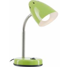 Lighting Premier Housewares Green Gloss Desk Table Lamp