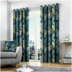 Multifärgade - Öljetter Gardinlängder Fusion Tropisk Bomullspar Öljettgardin 68 x 137 cm