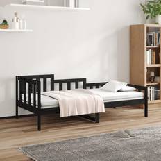 Sofá Cama Sofás vidaXL Cama Madera Maciza De Pino Negro 90x200 cm Sofá