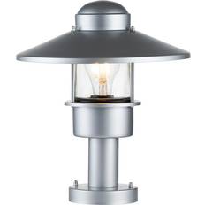 Lampes de portail Elstead Lighting Klampenborg 1-Light Pedestal 27.5 cm Ø27.5 cm Silver Lampe de portail