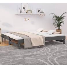 Madera Sofás vidaXL Cama Extraíble Gris 2x(90x200) cm Sofá