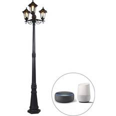 QAZQA Gulvlamper & Havelamper QAZQA Smart Udendørs Lanterne Sort 3-lys Bedlampe