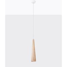 Lampade a Sospensione Sollux Sula 1 Hängelampe Natur Holz GU10 Dimmbar 8x8x120 cm Lampada a Sospensione