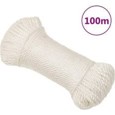 Blanco Mallas para cercas vidaXL Cuerda de trabajo polipropileno blanco 3 mm 100 m