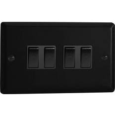 Varilight 4 Gang Rocker Switch Matt Black