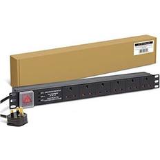 Dynamode Xclio data pdu-6ws-h-sp-1u horizontal rackmount pdu, surge protection, 1u, 240v