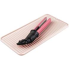 Ceramic Hair Styler Accessories mDesign Silicone Heat-Resistant Hair Care Styling Tool Mat Tray Rest Curling Irons, Raised