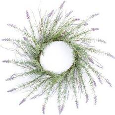 Purple Decorations Melrose International Lavender Floral Twig Wreath Decoration