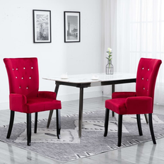 Oui Chaises de Cuisine vidaXL Salle À Manger Avec Accoudoirs Rouge Chaise de Cuisine