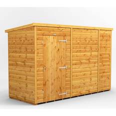 Power Sheds power Pent Roof Windowless Shed 10'x4' Golden (Building Area )