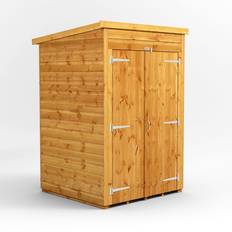Power Sheds power Pent Roof Windowless Double Door Shed 4'x4' Golden (Building Area )