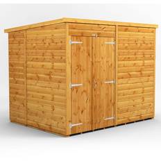 power Pent Roof Windowless Double Door Shed 8'x6' Golden (Building Area )
