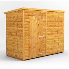 power Pent Roof Windowless Shed 8'x4' Golden (Building Area )