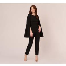 Adrianna Papell Knit Crepe Cape Jumpsuit