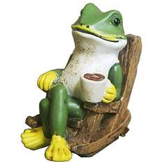 Duck Creative Green Frog Garden Statue Drinking Statue