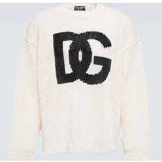 Dolce & Gabbana Beige Tops Dolce & Gabbana Intarsia linen sweater beige