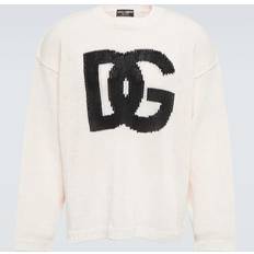 Dolce & Gabbana Strik Trøje Med Logo Beige