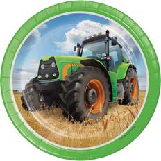 Disposable Plates Creative Converting 24ct Tractor Time Dessert Plates Green