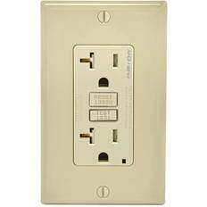 White Remote Control Outlets Leviton 3809407 20A 125V 5-20R Decora AFCI & GFCI Dual Function Outlet Ivory