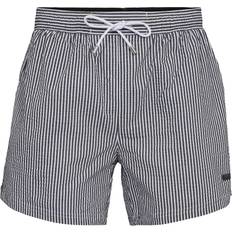 Herren - Samt Bademode HUGO BOSS Velvetfish Seersucker Swimshorts Black/White