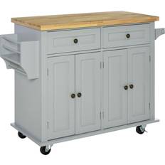 Homcom Kitchen Island on Rolling Cart Table