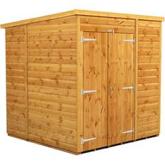 power Pent Roof Windowless Double Door Shed Golden (Building Area )