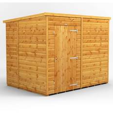 power Pent Roof Windowless Shed 8'x6' Golden (Building Area )