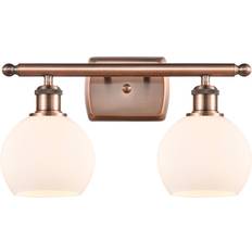 Copper Wall Flush Lights Innovations Lighting 516-2W-10-16 Athens Vanity Athens 2 Wall Flush Light