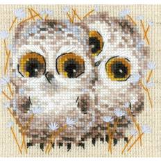100% Cotton Needlework Kits Riolis Riolis counted cross stitch kit little owls, diy