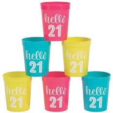 Fun Express 21st birthday plastic shot glasses, party supplies, 40 pieces