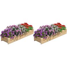 Pots Greenes Fence 46 Cedar Wood Planter Box 2-Pack, Natural