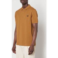 Fred Perry Beige Polo Shirts Fred Perry Logo-Embroidered Cotton-Piqué Polo Shirt